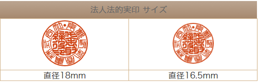 法人法的実印サイズ