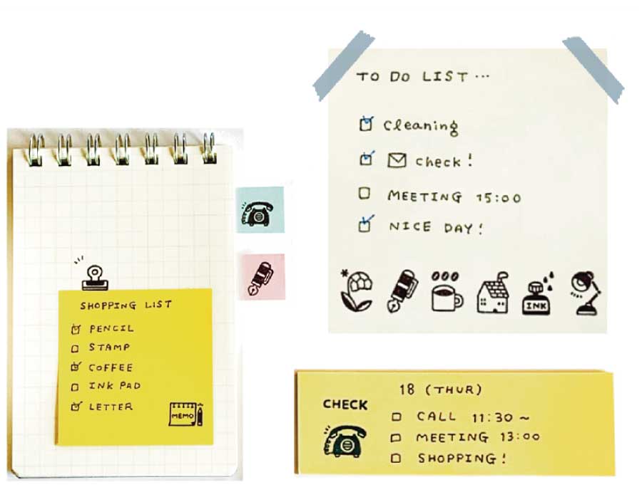 サンビー エンドレススタンプ eric ノート・ふせん使用例