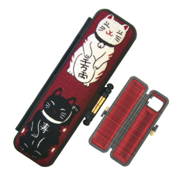 印鑑ケース　招き猫　福ニャン　赤