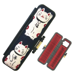 印鑑ケース　招き猫　福ニャン　赤