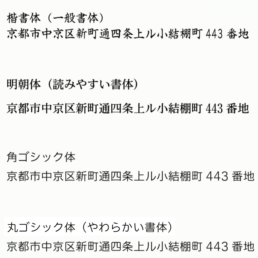 シャチハタ 住所印 一行印0560号 書体